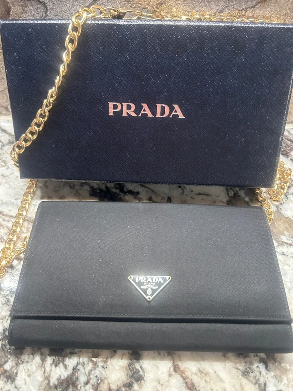 Prada Black Wallet on Chain with Gold Hardware COA and box - Picture 6 of 16